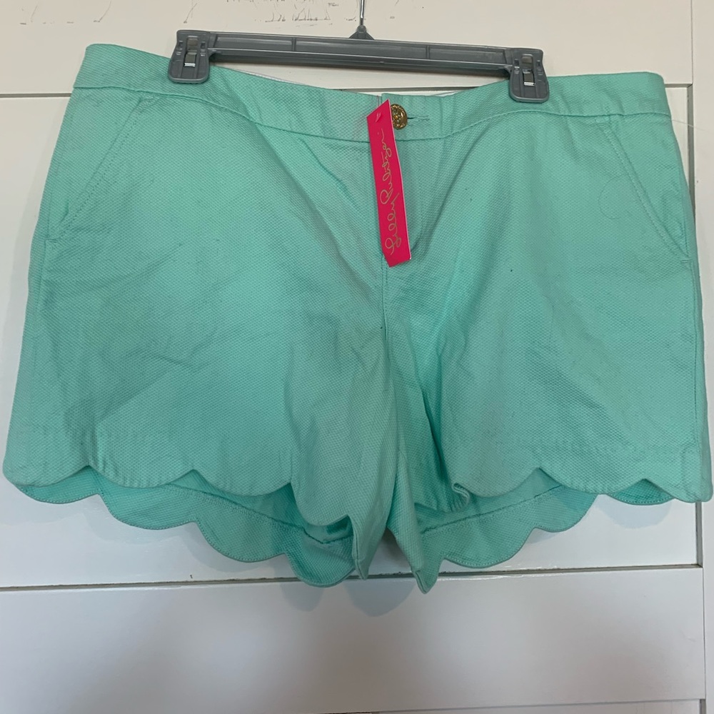 Lilly Pulitzer butter cup stretch shorts size 16 XL nwt resort aqua blue